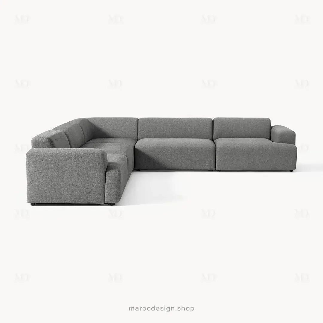 Canapé Melvana XXL 5 Places Gris Foncé – Confort Haute Densité | Maroc Design-canapé, fauteil, Pouf, Meridienne-Maroc Design-Maroc Design