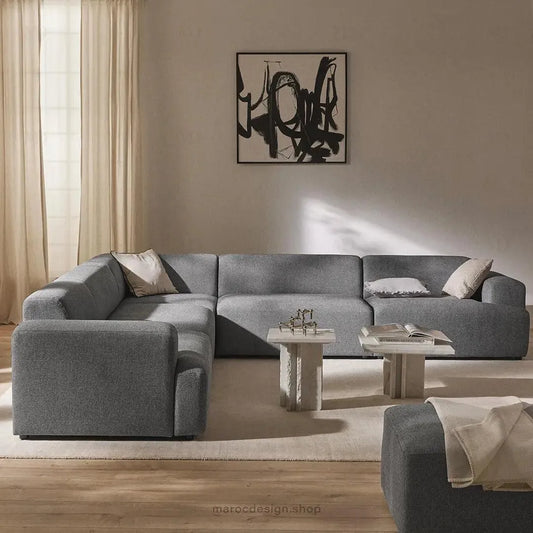 Canapé Melvana XXL 5 Places Gris Foncé – Confort Haute Densité | Maroc Design-canapé, fauteil, Pouf, Meridienne-Maroc Design-Maroc Design