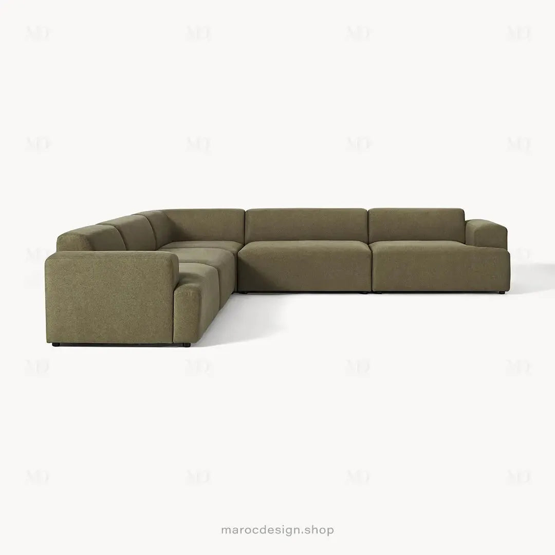 Canapé Melvana XXL 5 Places Vert Solitaire – Confort et Style Moderne | Maroc Design-canapé, fauteil, Pouf, Meridienne-Maroc Design-Maroc Design