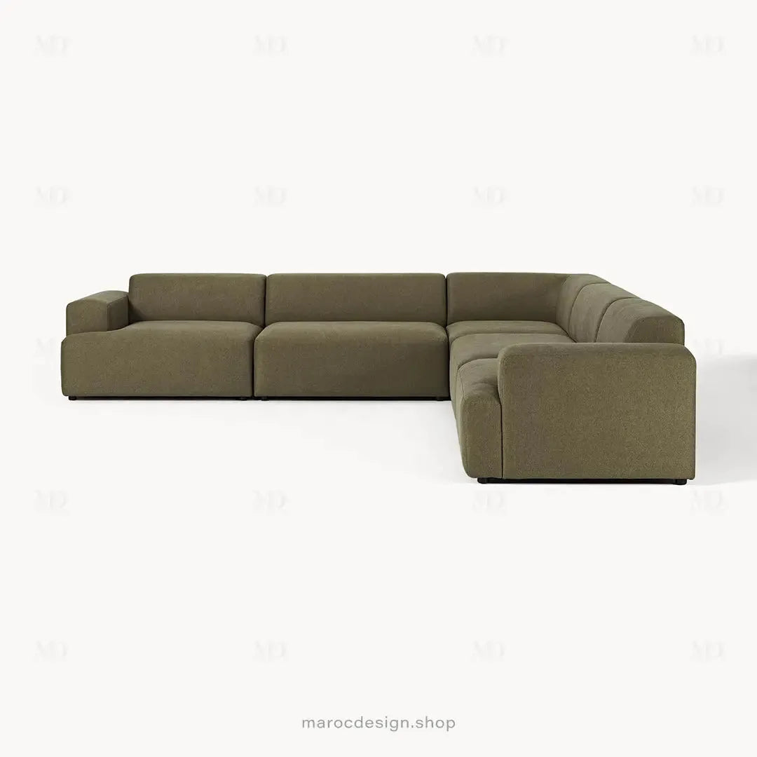 Canapé Melvana XXL 5 Places Vert Solitaire – Confort et Style Moderne | Maroc Design-canapé, fauteil, Pouf, Meridienne-Maroc Design-Maroc Design
