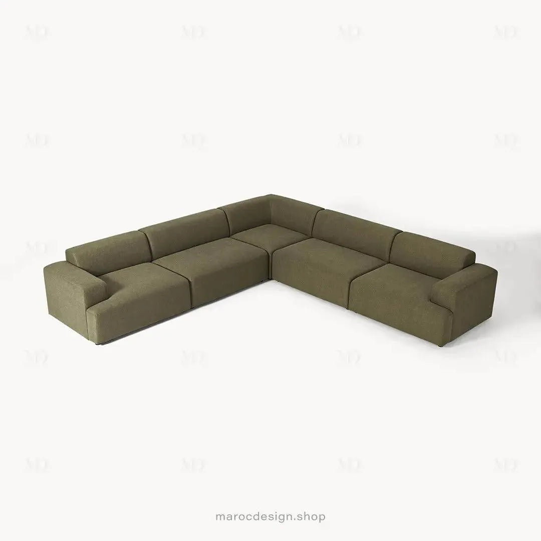 Canapé Melvana XXL 5 Places Vert Solitaire – Confort et Style Moderne | Maroc Design-canapé, fauteil, Pouf, Meridienne-Maroc Design-Maroc Design