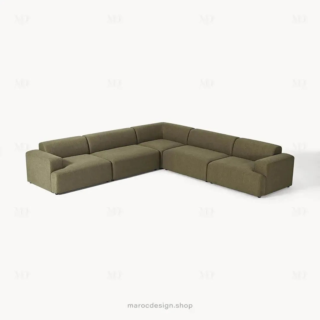 Canapé Melvana XXL 5 Places Vert Solitaire – Confort et Style Moderne | Maroc Design-canapé, fauteil, Pouf, Meridienne-Maroc Design-Maroc Design