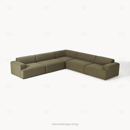Canapé Melvana XXL 5 Places Vert Solitaire – Confort et Style Moderne | Maroc Design-canapé, fauteil, Pouf, Meridienne-Maroc Design-Maroc Design