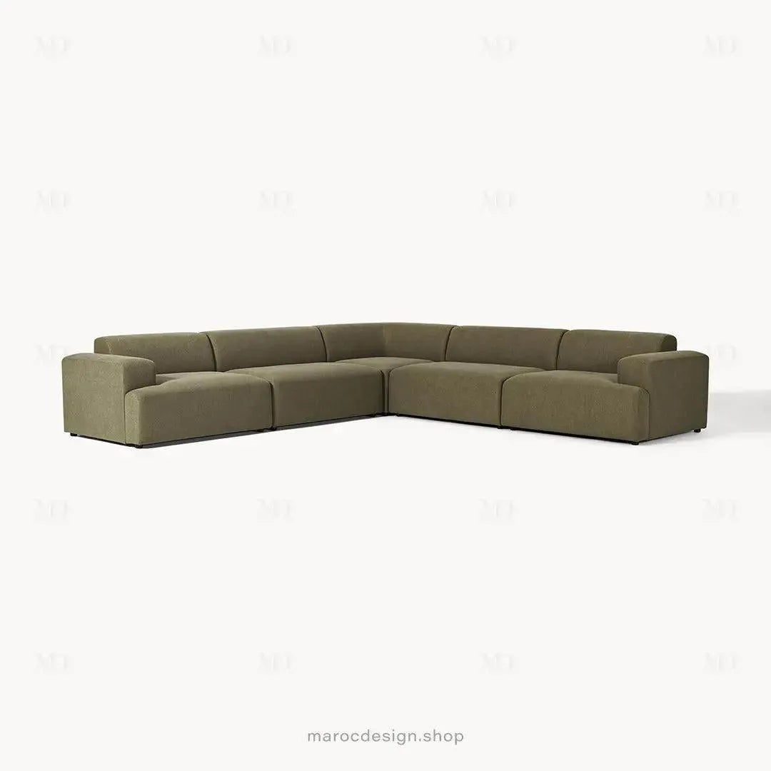 Canapé Melvana XXL 5 Places Vert Solitaire – Confort et Style Moderne | Maroc Design-canapé, fauteil, Pouf, Meridienne-Maroc Design-Maroc Design