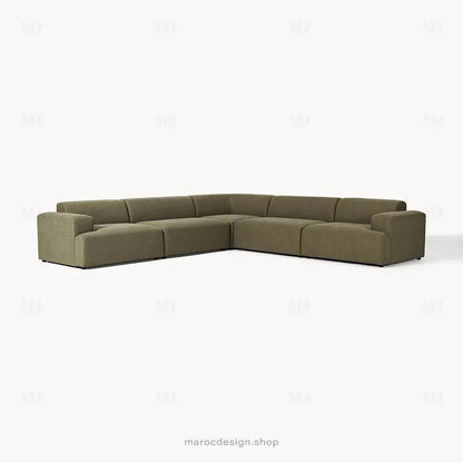 Canapé Melvana XXL 5 Places Vert Solitaire – Confort et Style Moderne | Maroc Design-canapé, fauteil, Pouf, Meridienne-Maroc Design-Maroc Design