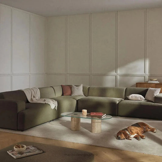 Canapé Melvana XXL 5 Places Vert Solitaire – Confort et Style Moderne | Maroc Design-canapé, fauteil, Pouf, Meridienne-Maroc Design-Maroc Design