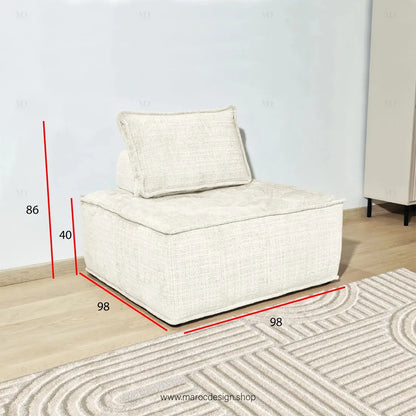 Canapé Modulable MAYVA en Écru – Élégance et Confort | Maroc Design-canapé, fauteil, Pouf, Meridienne-Maroc Design-Pack 2C 2M-Maroc Design
