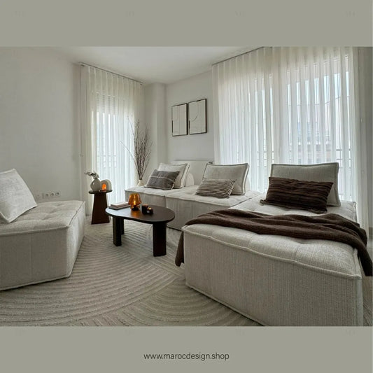 Canapé Modulable MAYVA en Écru – Élégance et Confort | Maroc Design-canapé, fauteil, Pouf, Meridienne-Maroc Design-Pack 2C 2M-Maroc Design