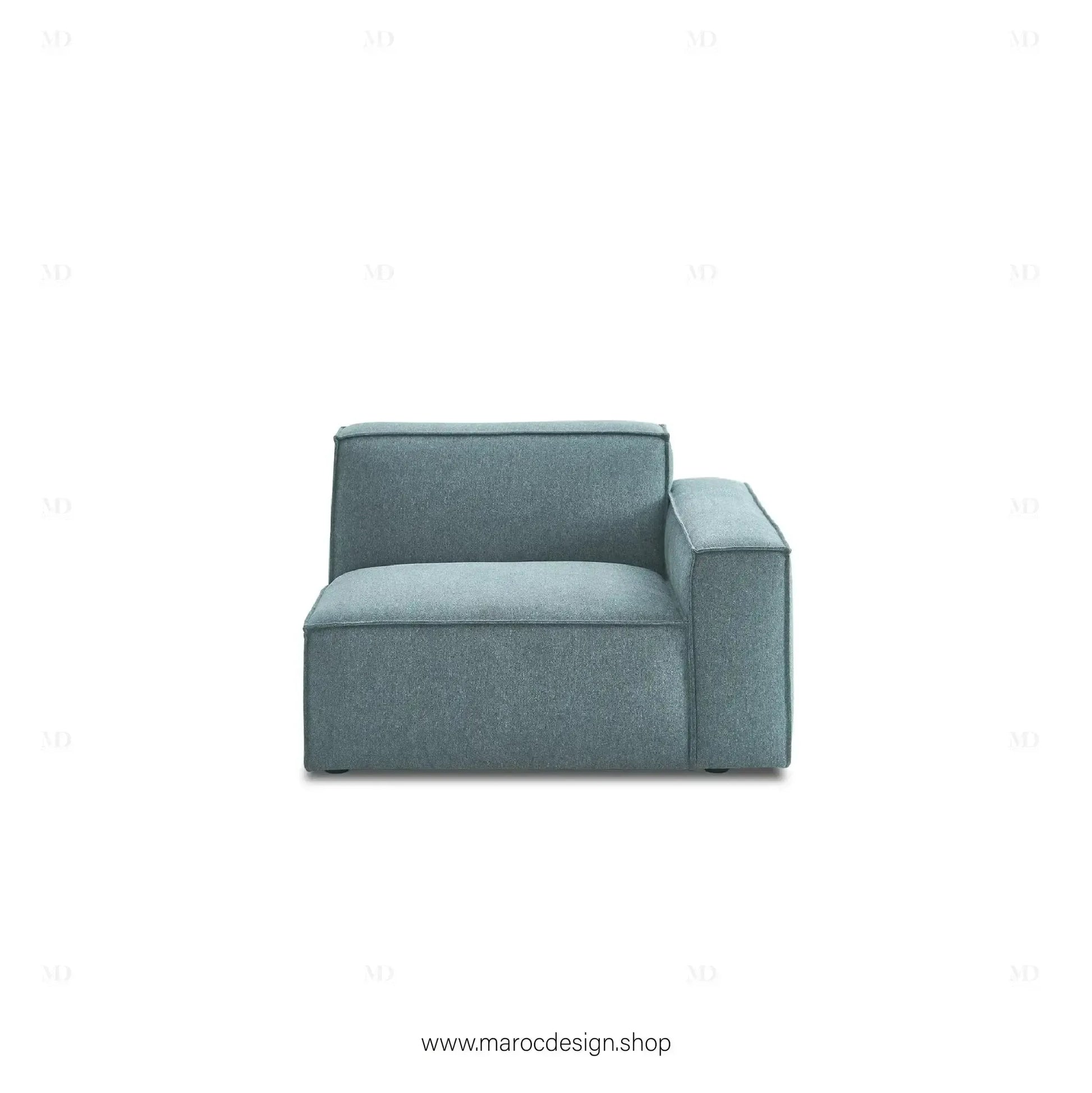 Canapé avec Accoudoir Droit BOXTER - Élégance Moderne et Modulabilité-canapé, fauteil, Meridienne,-Maroc Design-Noir-Maroc Design