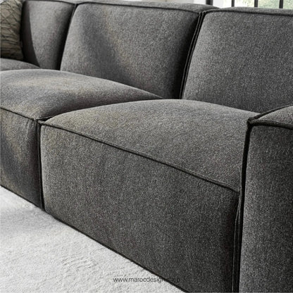Canapé avec Accoudoir Droit BOXTER - Élégance Moderne et Modulabilité-canapé, fauteil, Meridienne,-Maroc Design-Noir-Maroc Design