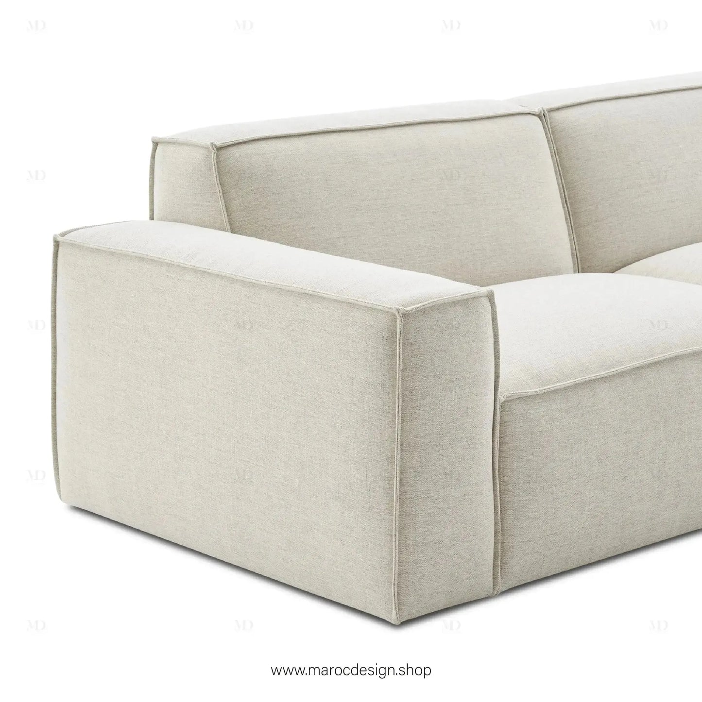 Canapé avec Accoudoir Gauche BOXTER - Élégance Moderne et Modulabilité-canapé, fauteil, Meridienne,-Maroc Design-Noir-Maroc Design