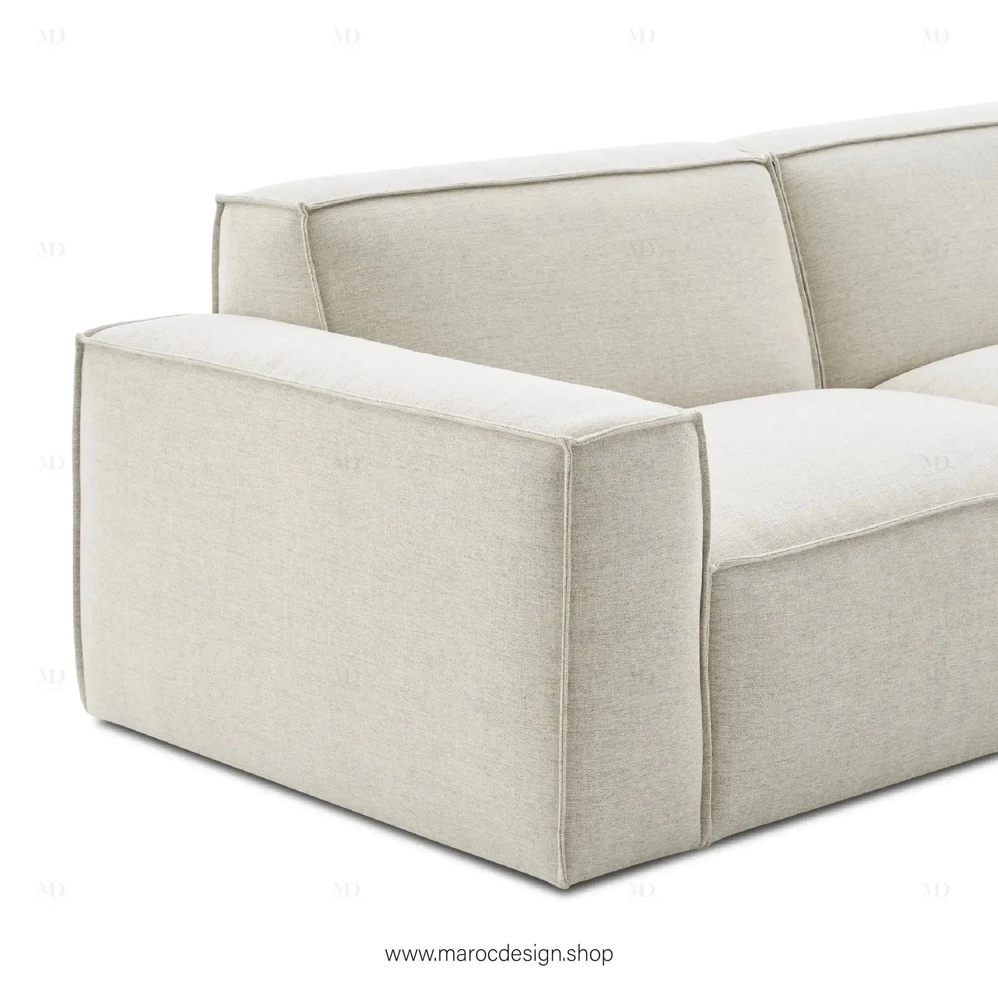 Canapé avec Accoudoir Gauche BOXTER - Élégance Moderne et Modulabilité-canapé, fauteil, Meridienne,-Maroc Design-Noir-Maroc Design