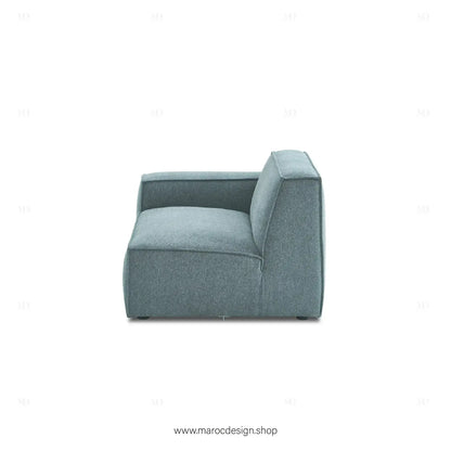 Canapé avec Accoudoir Gauche BOXTER - Élégance Moderne et Modulabilité-canapé, fauteil, Meridienne,-Maroc Design-Noir-Maroc Design