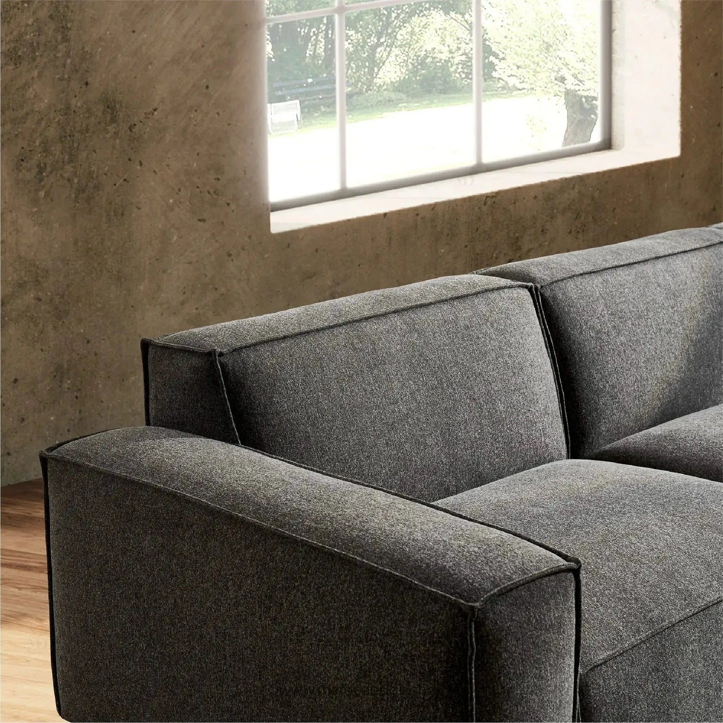 Canapé avec Accoudoir Gauche BOXTER - Élégance Moderne et Modulabilité-canapé, fauteil, Meridienne,-Maroc Design-Noir-Maroc Design