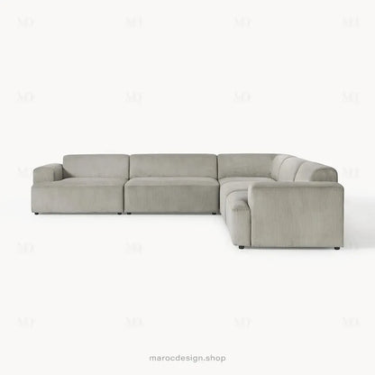 Canapé d'Angle MELVANA 5 Places XXL Gris – Confort & Élégance | Maroc Design-canapé, fauteil, Pouf, Meridienne-Maroc Design-Maroc Design