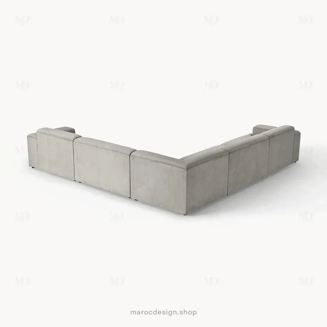 Canapé d'Angle MELVANA 5 Places XXL Gris – Confort & Élégance | Maroc Design-canapé, fauteil, Pouf, Meridienne-Maroc Design-Maroc Design