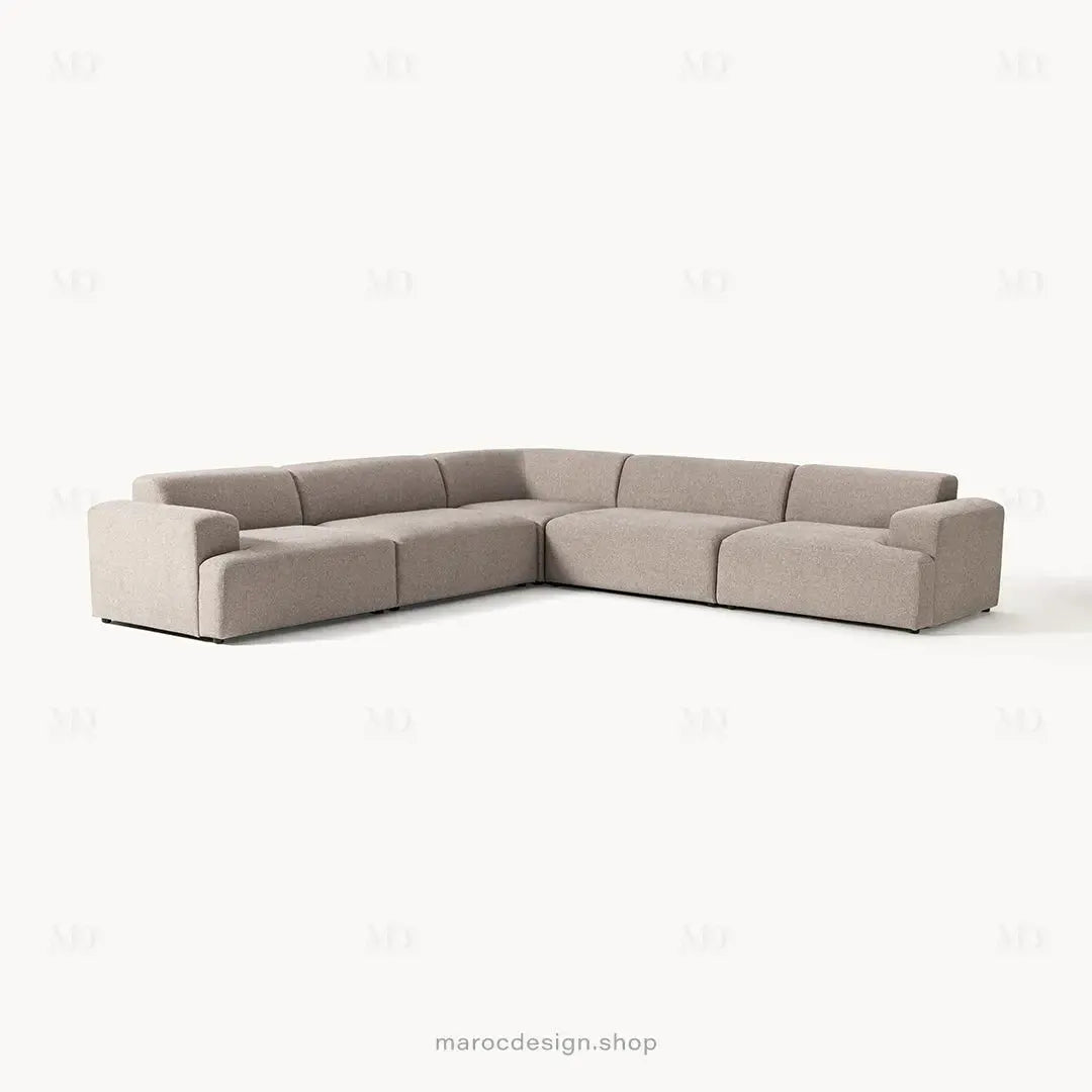Canapé d’Angle Melvana 5 Places XXL Grège – Mobilier | Maroc Design-canapé, fauteil, Pouf, Meridienne-Maroc Design-Maroc Design