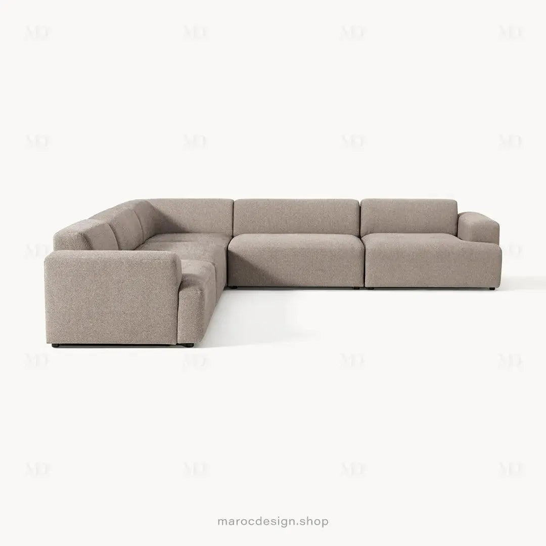 Canapé d’Angle Melvana 5 Places XXL Grège – Mobilier | Maroc Design-canapé, fauteil, Pouf, Meridienne-Maroc Design-Maroc Design