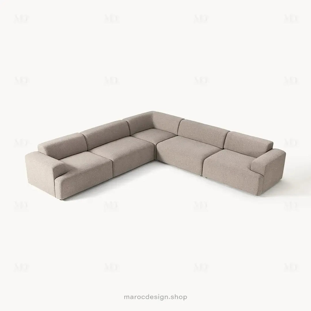Canapé d’Angle Melvana 5 Places XXL Grège – Mobilier | Maroc Design-canapé, fauteil, Pouf, Meridienne-Maroc Design-Maroc Design