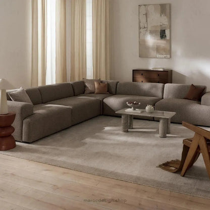 Canapé d’Angle Melvana 5 Places XXL Grège – Mobilier | Maroc Design-canapé, fauteil, Pouf, Meridienne-Maroc Design-Maroc Design