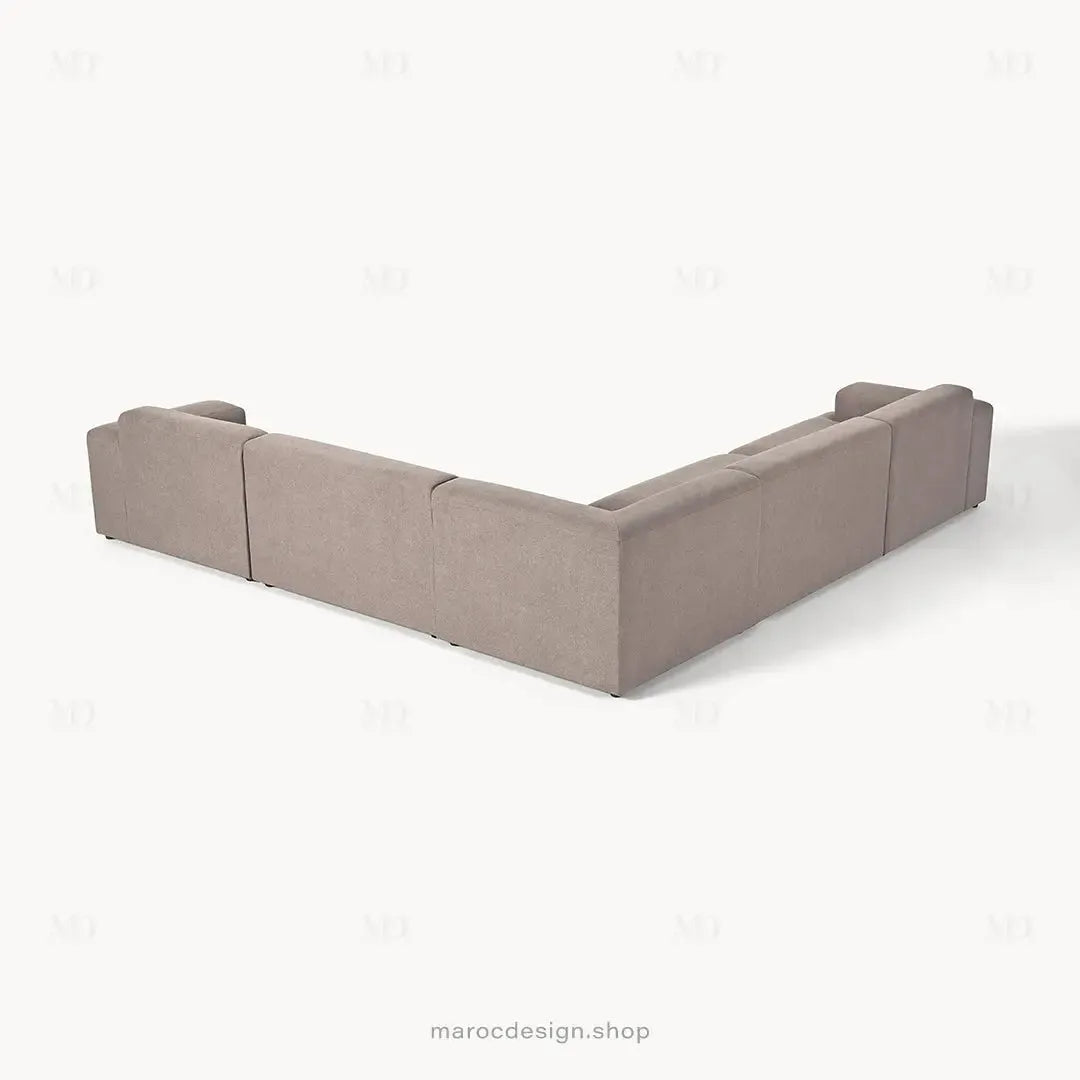 Canapé d’Angle Melvana 5 Places XXL Taupe – Élégance et Confort | Maroc Design-canapé, fauteil, Pouf, Meridienne-Maroc Design-Maroc Design