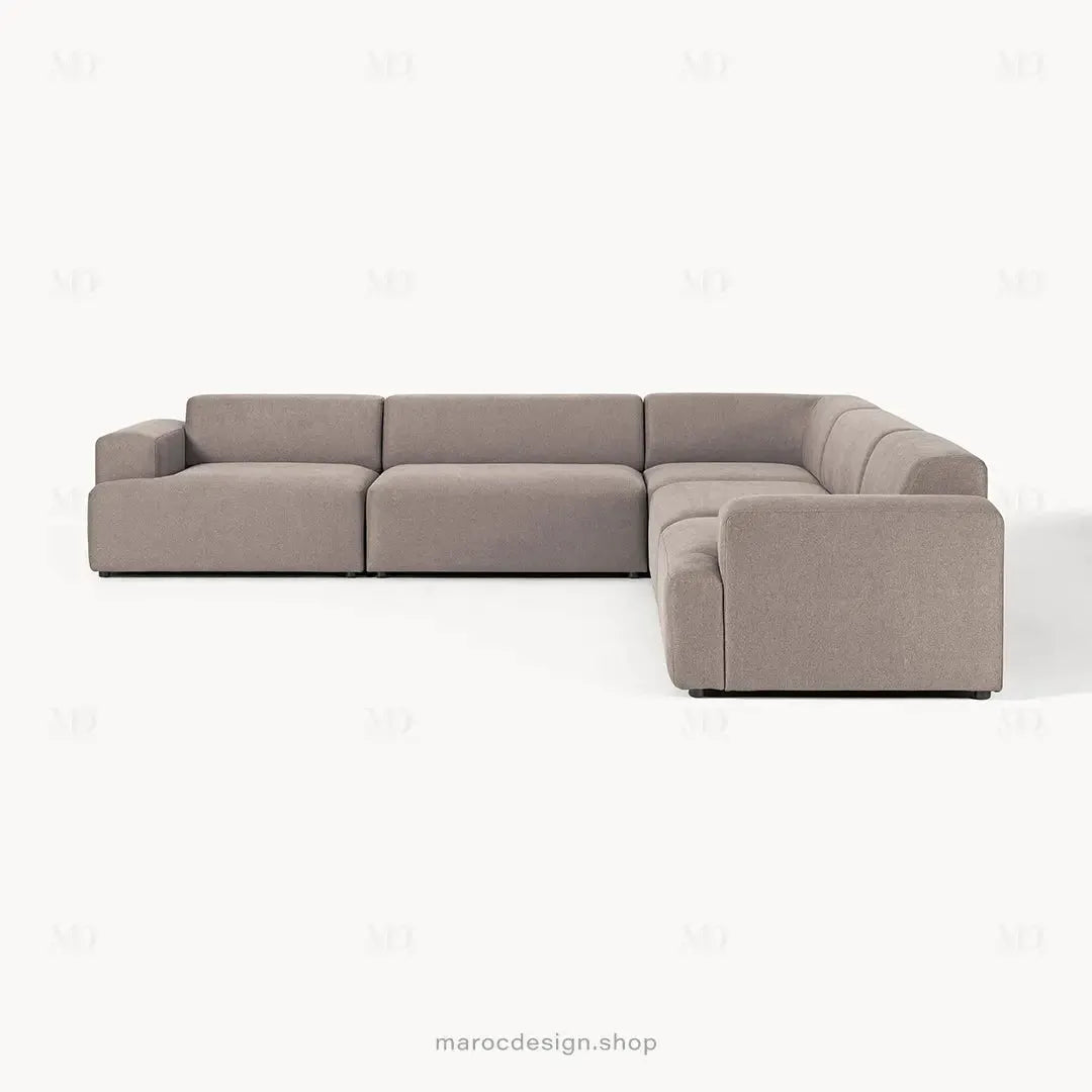 Canapé d’Angle Melvana 5 Places XXL Taupe – Élégance et Confort | Maroc Design-canapé, fauteil, Pouf, Meridienne-Maroc Design-Maroc Design