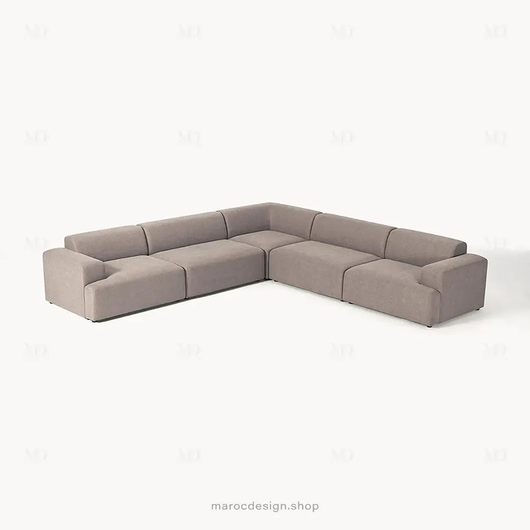 Canapé d’Angle Melvana 5 Places XXL Taupe – Élégance et Confort | Maroc Design-canapé, fauteil, Pouf, Meridienne-Maroc Design-Maroc Design