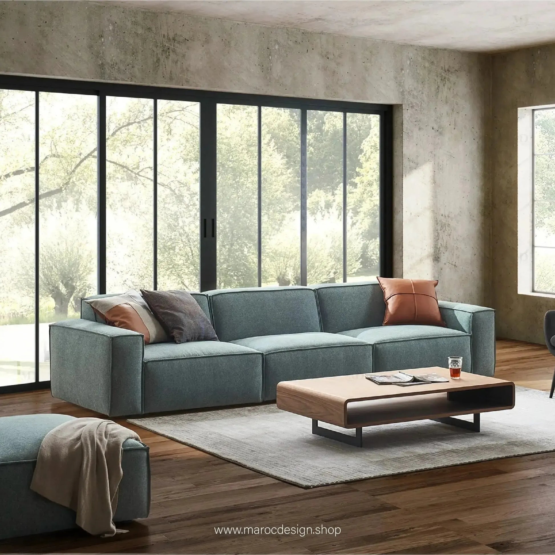 Canapé sans Accoudoir BOXTER - Élégance Moderne et Modulabilité-canapé, fauteil, Meridienne,-Maroc Design-Noir-Maroc Design