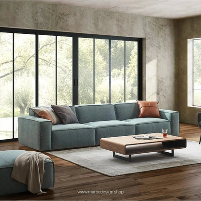 Canapé sans Accoudoir BOXTER - Élégance Moderne et Modulabilité-canapé, fauteil, Meridienne,-Maroc Design-Noir-Maroc Design