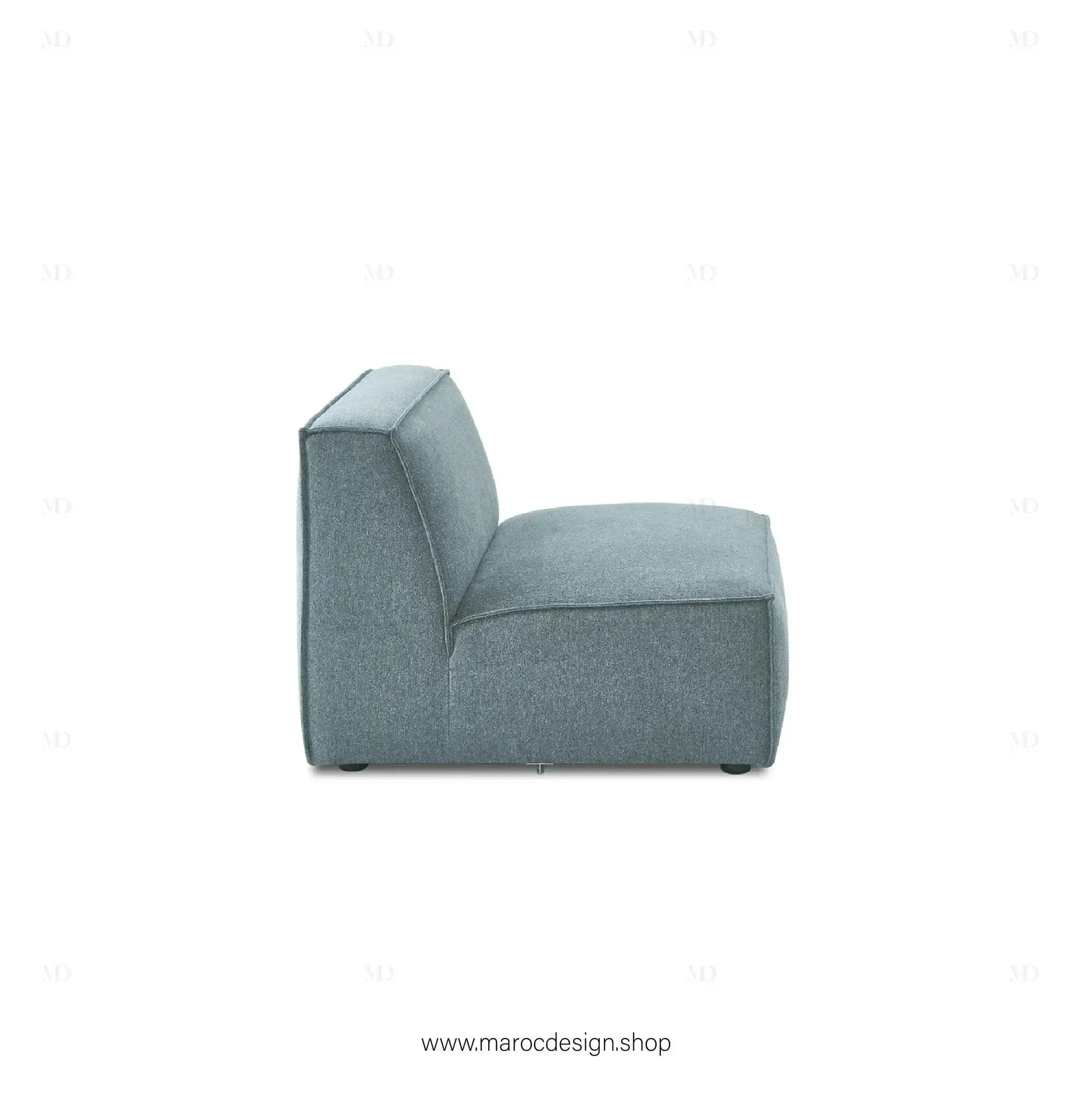 Canapé sans Accoudoir BOXTER - Élégance Moderne et Modulabilité-canapé, fauteil, Meridienne,-Maroc Design-Noir-Maroc Design