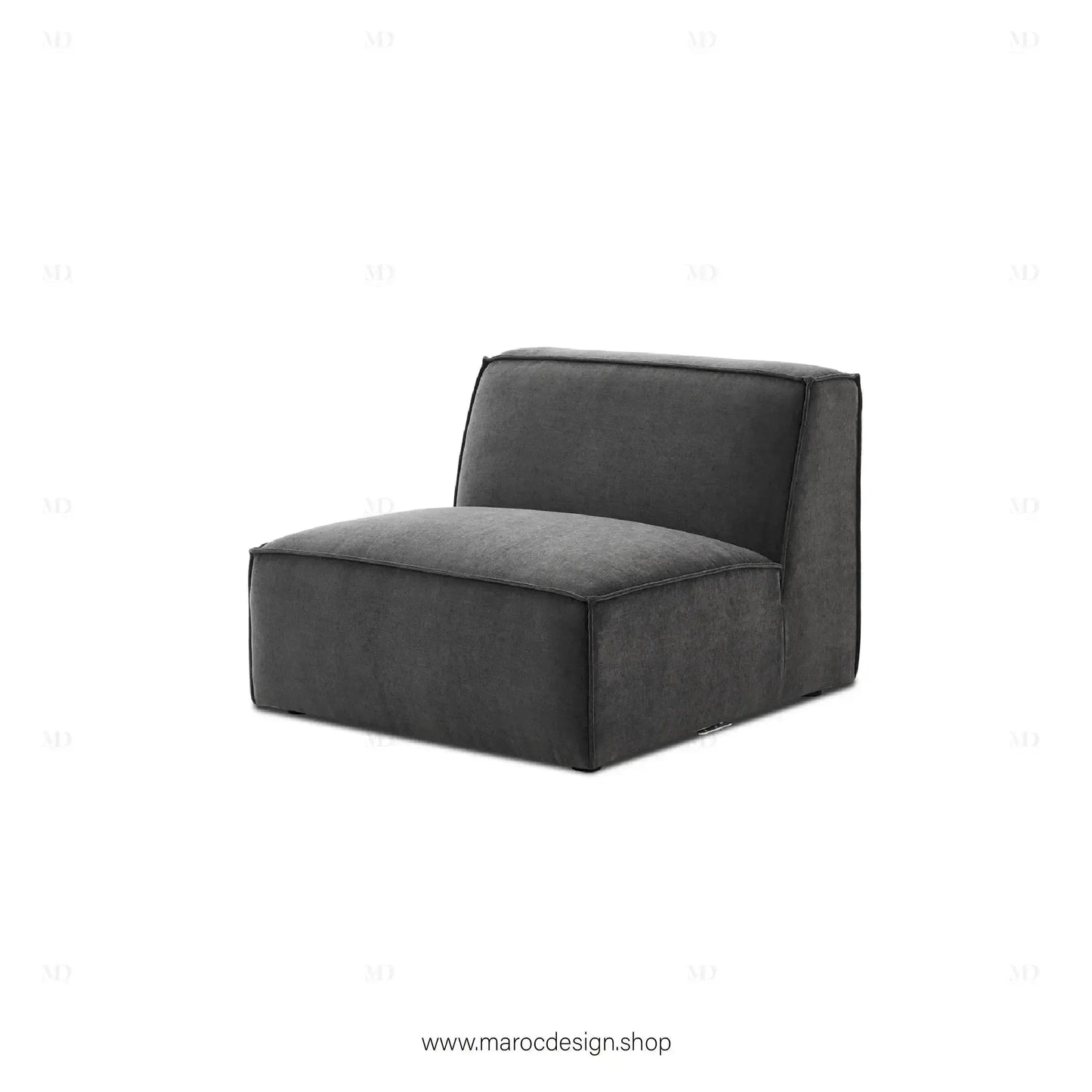 Canapé sans Accoudoir BOXTER - Élégance Moderne et Modulabilité-canapé, fauteil, Meridienne,-Maroc Design-Noir-Maroc Design