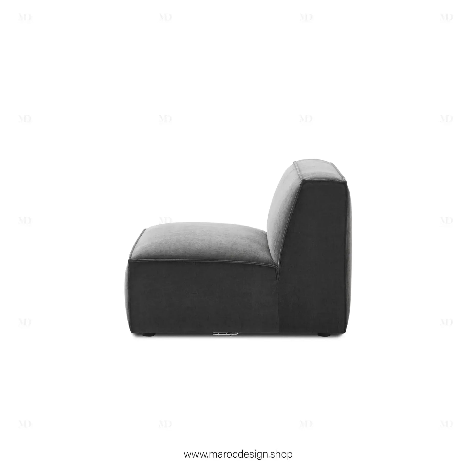 Canapé sans Accoudoir BOXTER - Élégance Moderne et Modulabilité-canapé, fauteil, Meridienne,-Maroc Design-Noir-Maroc Design