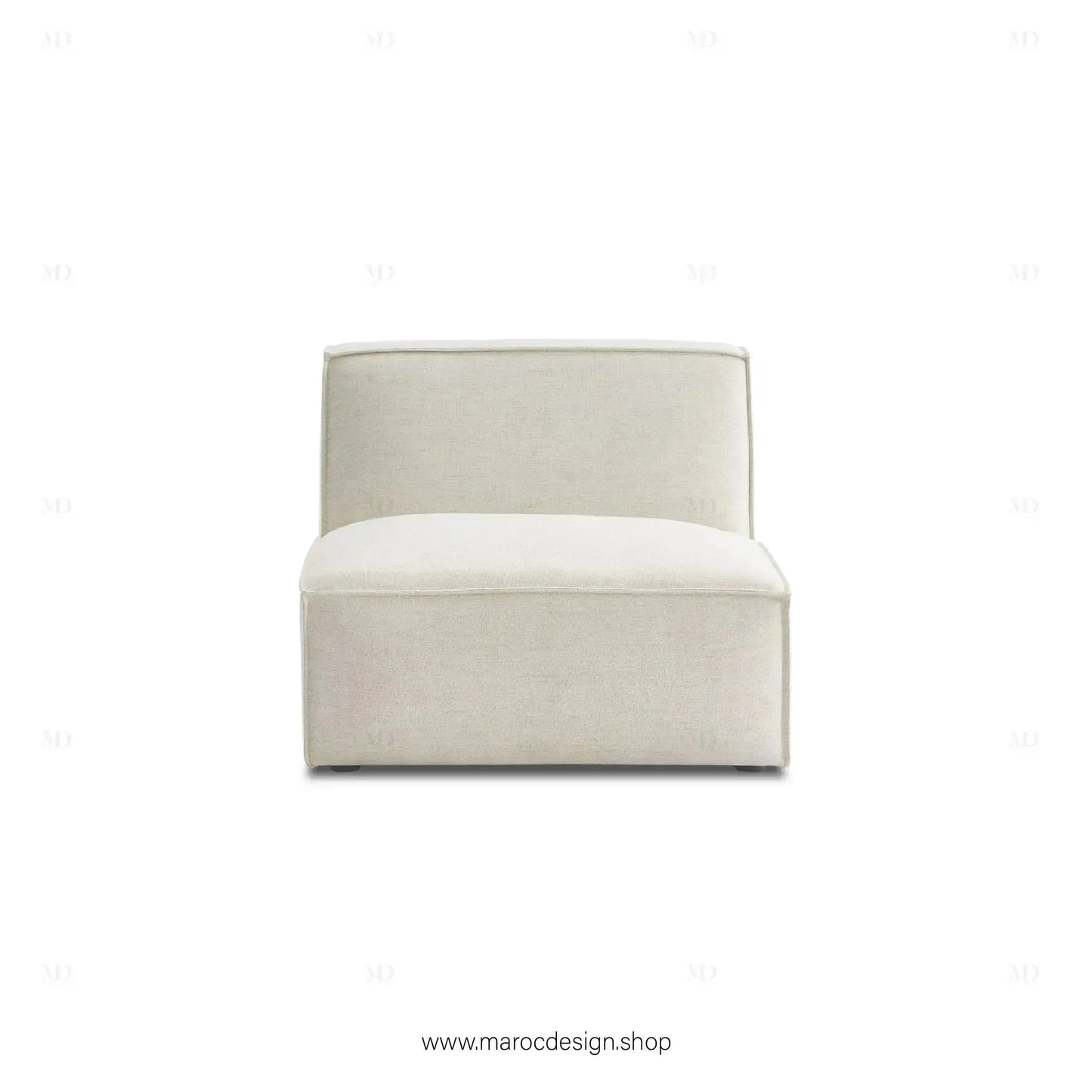 Canapé sans Accoudoir BOXTER - Élégance Moderne et Modulabilité-canapé, fauteil, Meridienne,-Maroc Design-Noir-Maroc Design