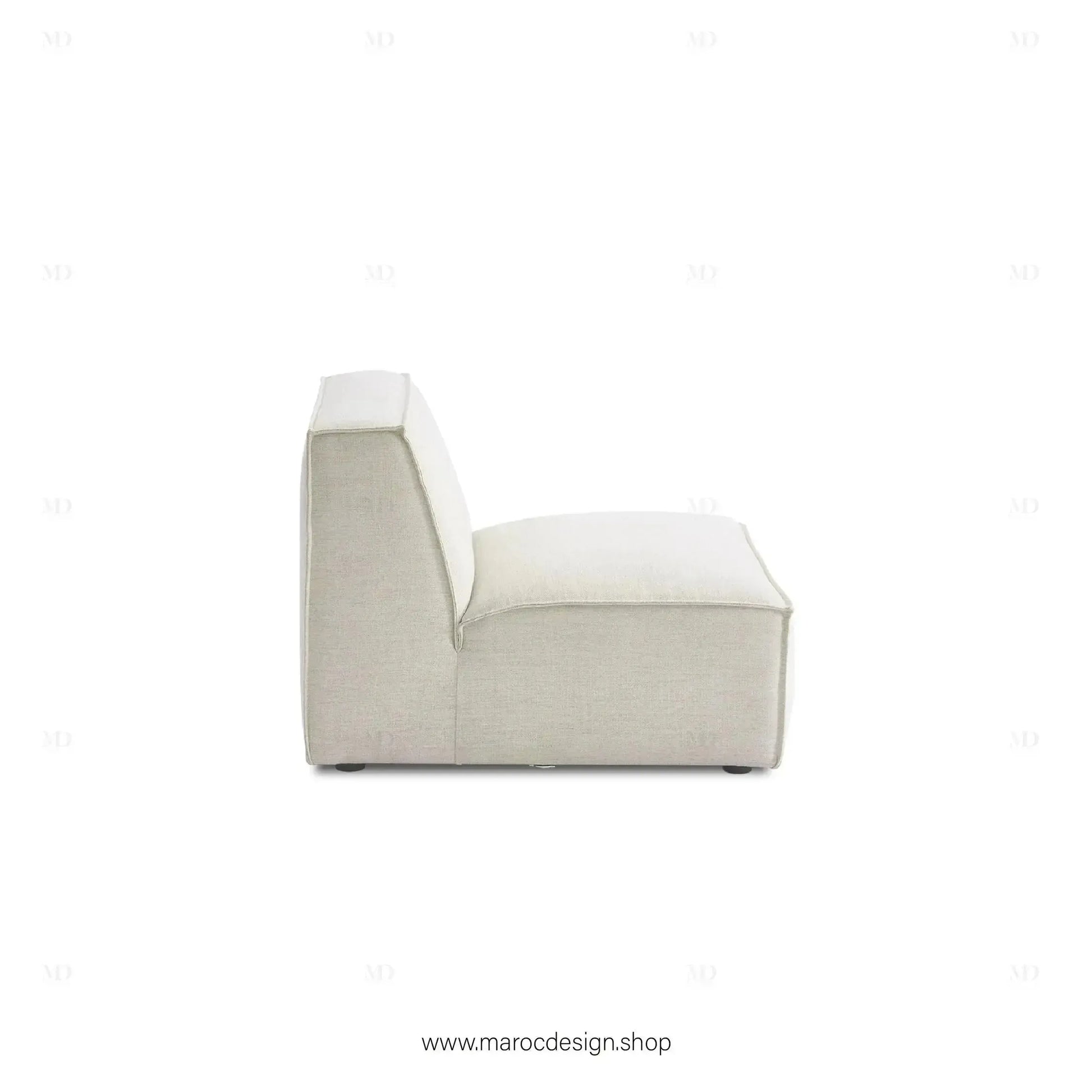 Canapé sans Accoudoir BOXTER - Élégance Moderne et Modulabilité-canapé, fauteil, Meridienne,-Maroc Design-Noir-Maroc Design
