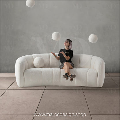 Canapé ALEXIS 3 Places Blanc – Design Moderne & Confort Haut de Gamme | Maroc Design