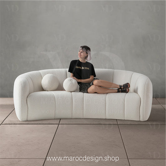 Canapé ALEXIS 3 Places Blanc – Design Moderne & Confort Haut de Gamme | Maroc Design