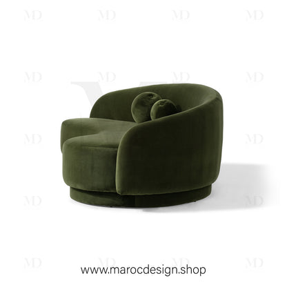 Canapé ALEXIS 3 Places Velours Vert – Design Moderne & Confort Premium | Maroc Design