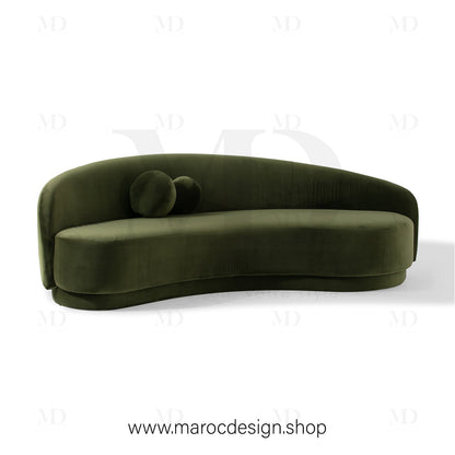 Canapé ALEXIS 3 Places Velours Vert – Design Moderne & Confort Premium | Maroc Design