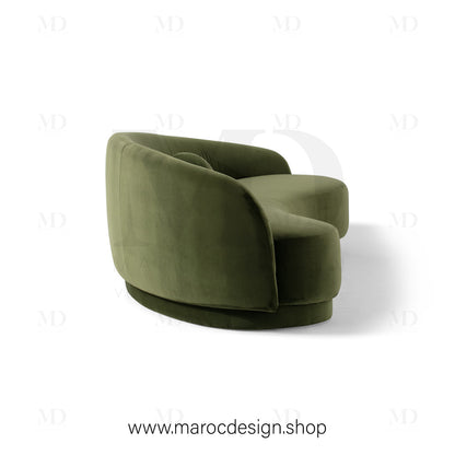 Canapé ALEXIS 3 Places Velours Vert – Design Moderne & Confort Premium | Maroc Design