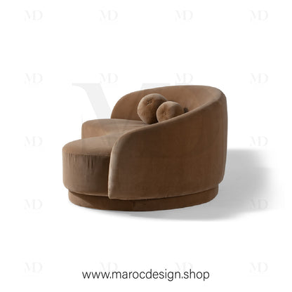 Canapé ALEXIS 3 Places en Velours Beige | Design Moderne & Confort Haut de Gamme - Maroc Design