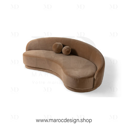 Canapé ALEXIS 3 Places en Velours Beige | Design Moderne & Confort Haut de Gamme - Maroc Design