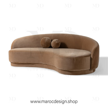 Canapé ALEXIS 3 Places en Velours Beige | Design Moderne & Confort Haut de Gamme - Maroc Design