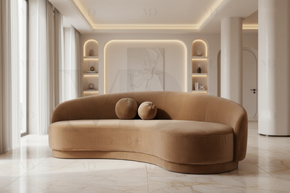 Canapé ALEXIS 3 Places en Velours Beige | Design Moderne & Confort Haut de Gamme - Maroc Design