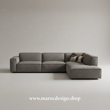 BOXTER Pack Canapé modulable  – Tissu Bouclette , canapé d’angle, Maroc Design