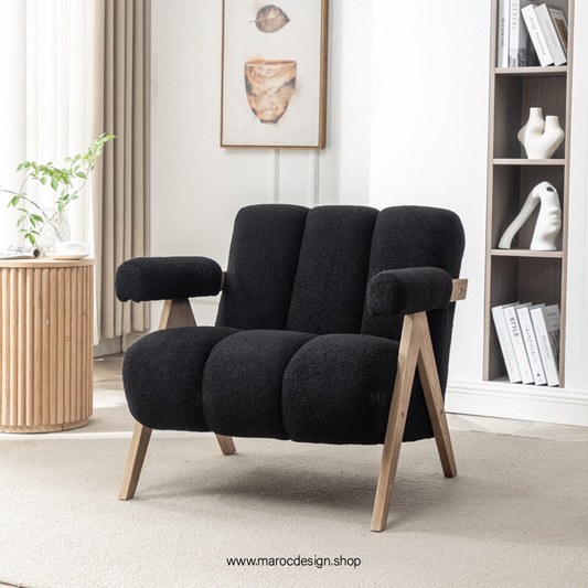 KIEVE, Chaise et Fauteuil Moderne en Noir