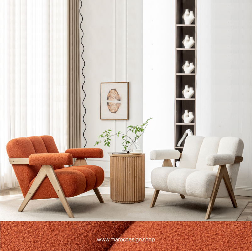 KIEVE, Chaise et Fauteuil Moderne en Orange