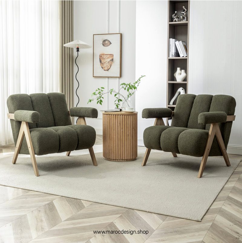 KIEVE, Chaise et Fauteuil Moderne en Vert