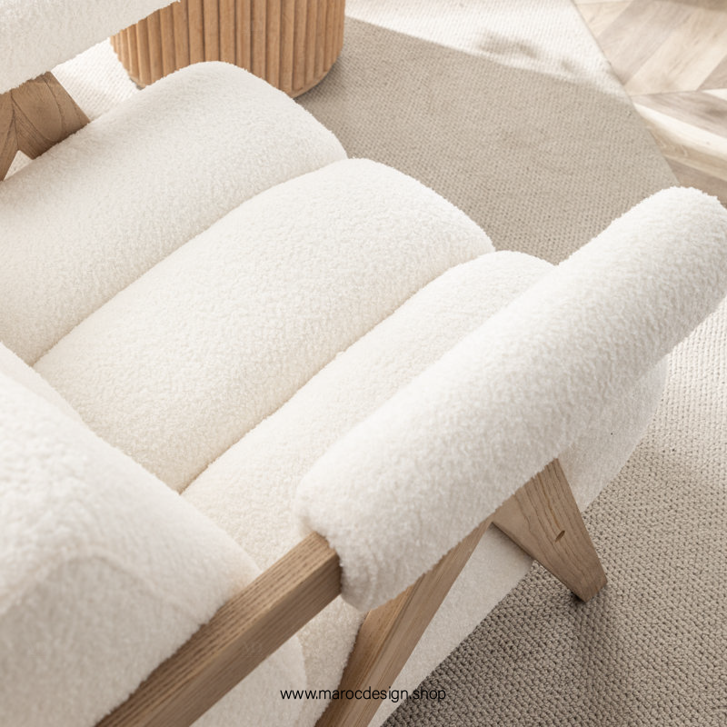 KIEVE, Chaise et Fauteuil Moderne en Blanc