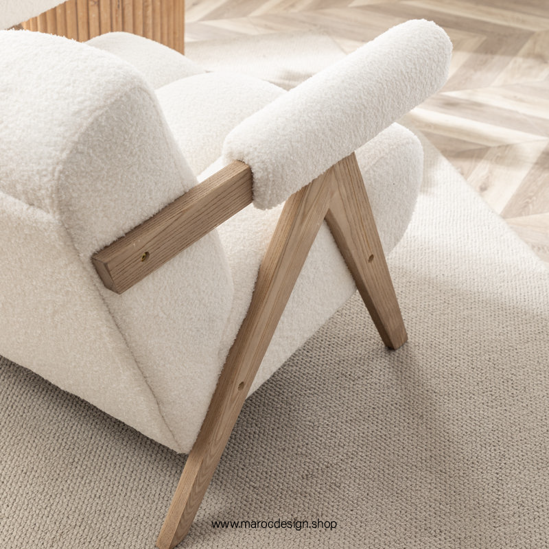 KIEVE, Chaise et Fauteuil Moderne en Blanc