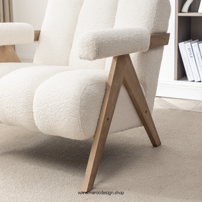 KIEVE, Chaise et Fauteuil Moderne en Blanc